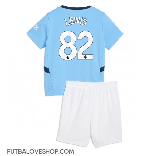 Dres Manchester City Rico Lewis #82 Domáci pre deti 2024-25 Krátky Rukáv (+ trenírky)